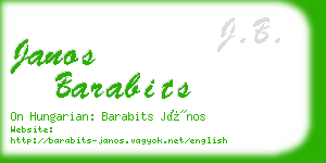 janos barabits business card